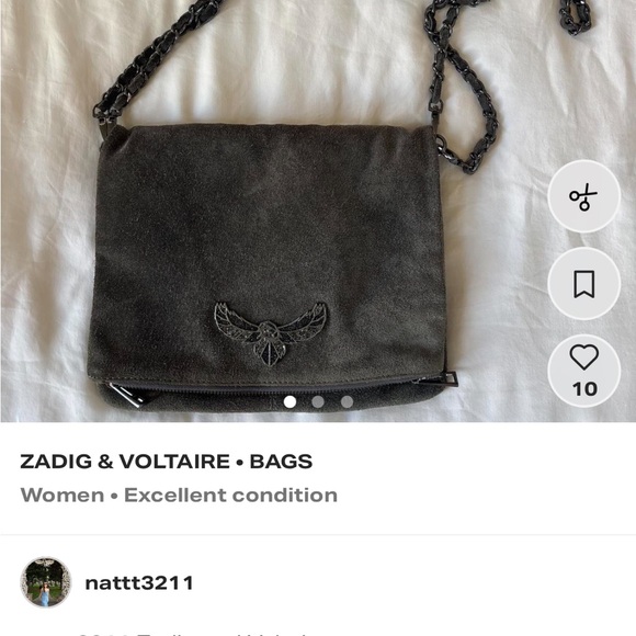 Zadig & Voltaire Gray Crossbody Bag